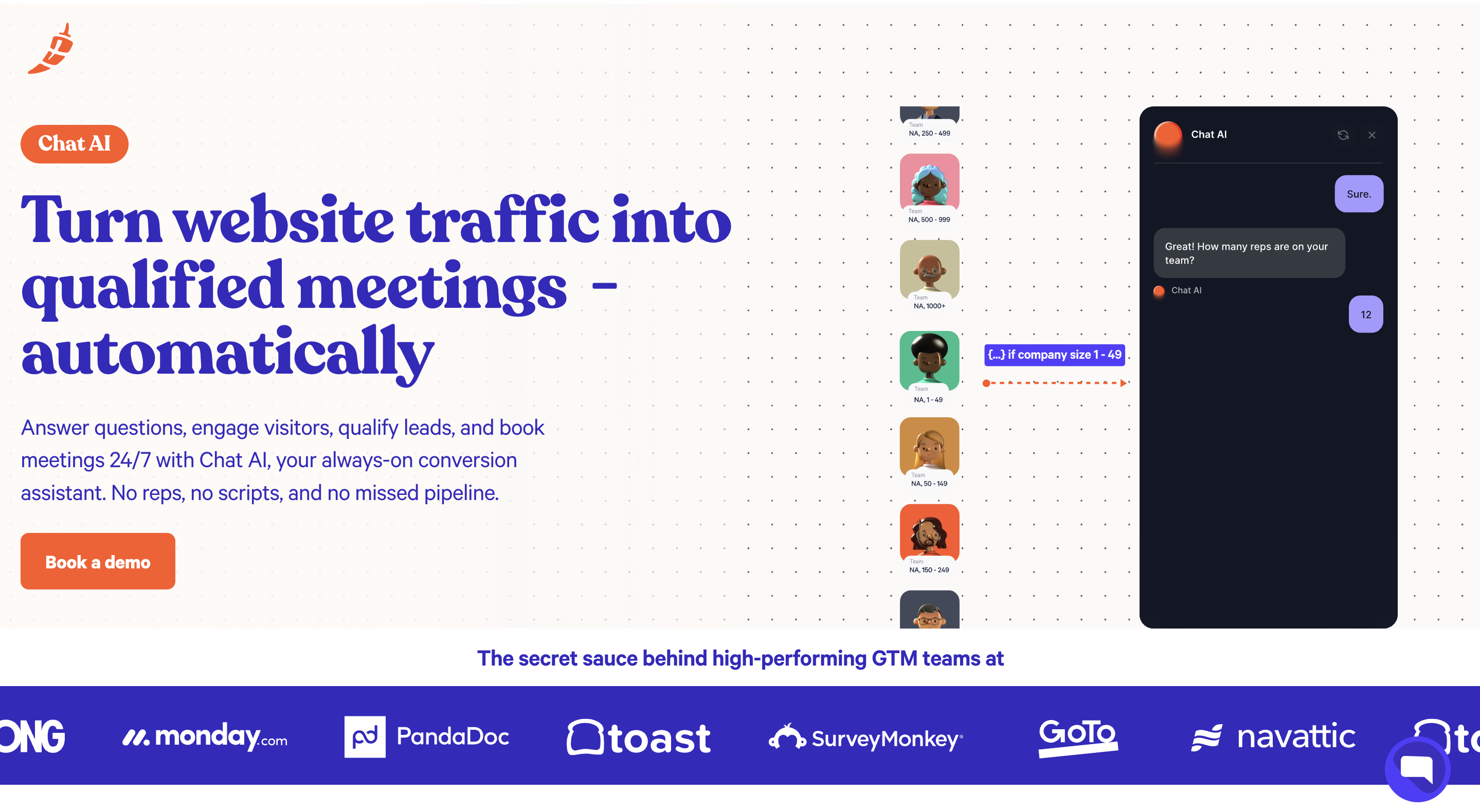Chili piper's landing page